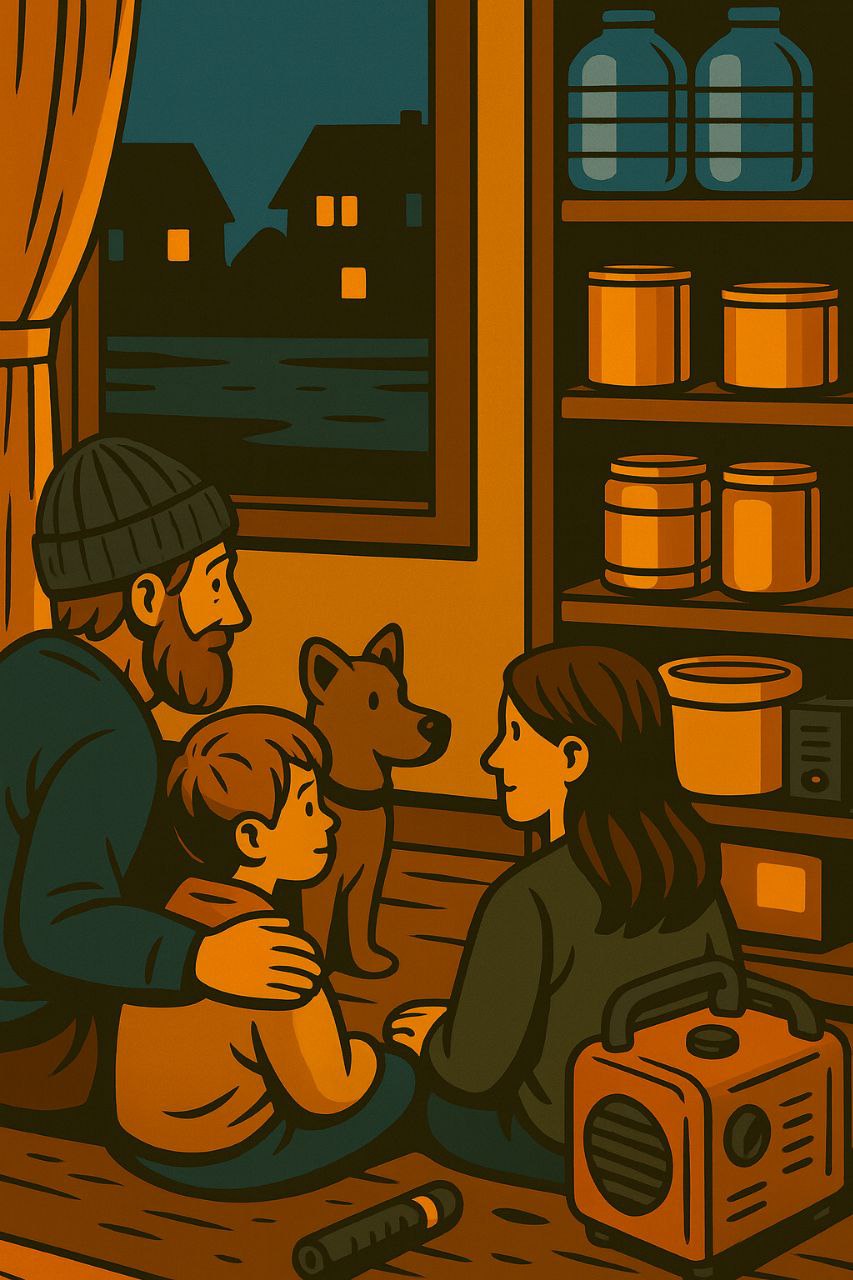 Familie zu hause während einer Krise