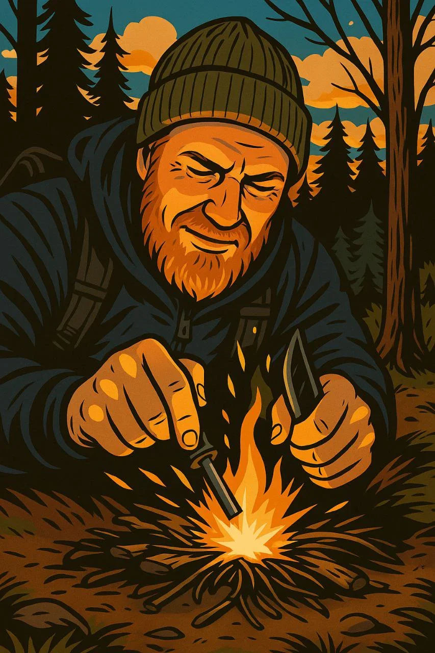 Feuerstahl The Legend Feuer machen im Wald