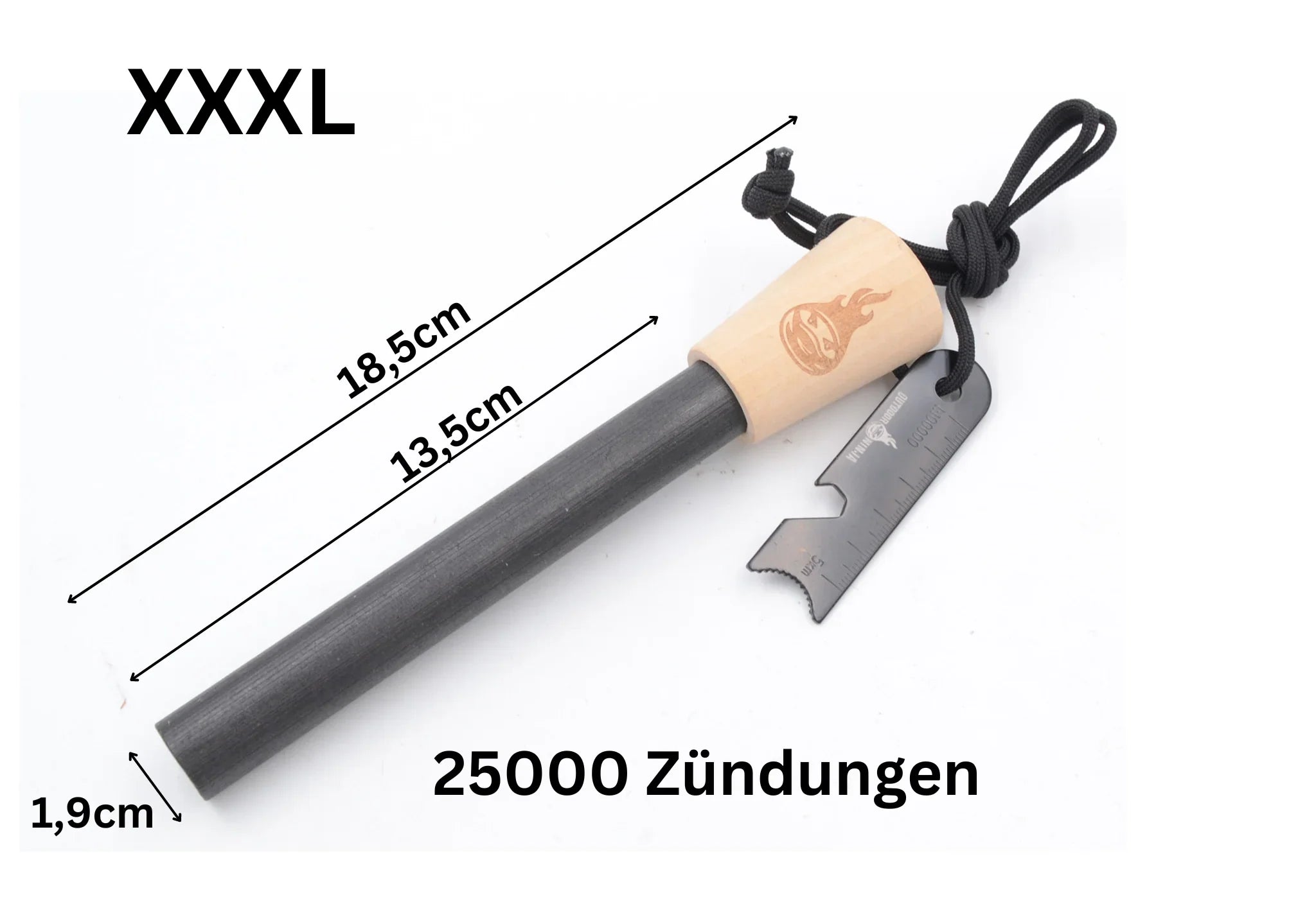 The Legend Feuerstahl XXXL von Outdoor Ninja mit maßen