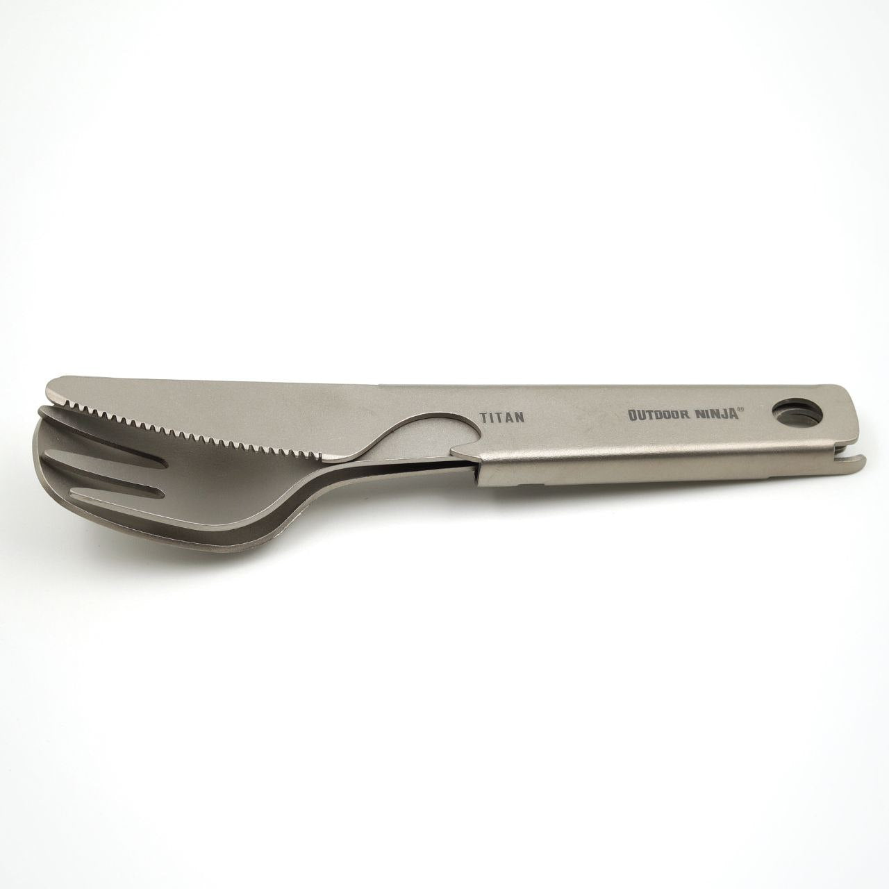 Titan Mini Besteckset Ultraleicht 39 g | 13 cm | Löffel, Gabel, Messer mit Flaschenöffner für Wandern, EDC & Camping