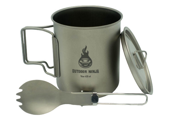 Titan Tasse 420ml mit Göffel von Outdoor Ninja