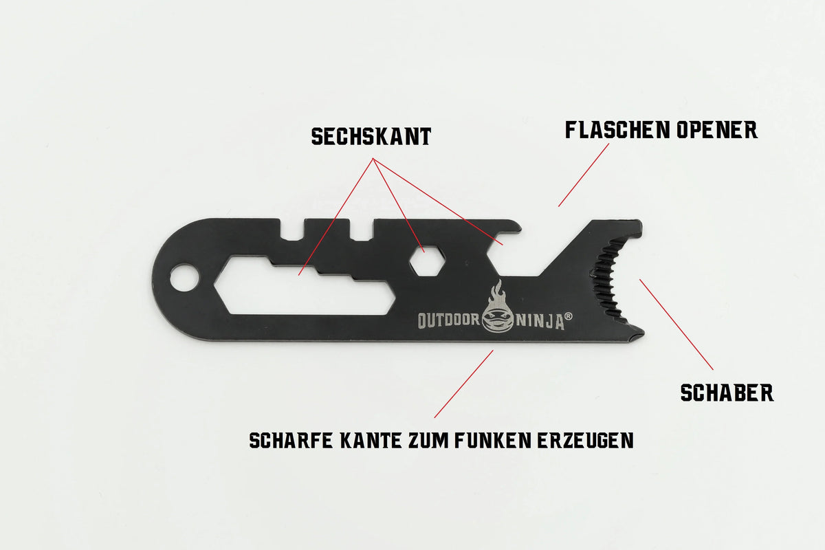 Der schwarze Multifunktions-Striker des The Legend Fusion mit beschrifteten Funktionen