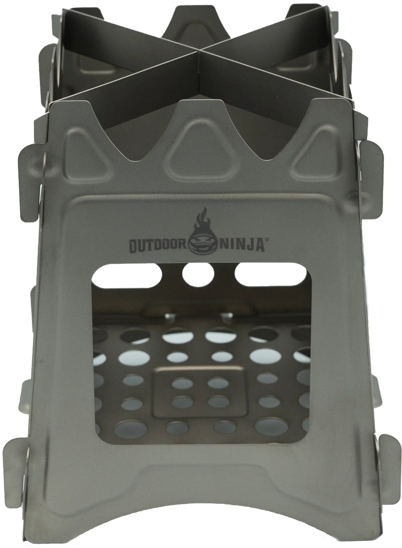 Titan Hobo V2 Pro Holzofen mit Spiritusbrenner Einsatz und Bodenschutzmatte.