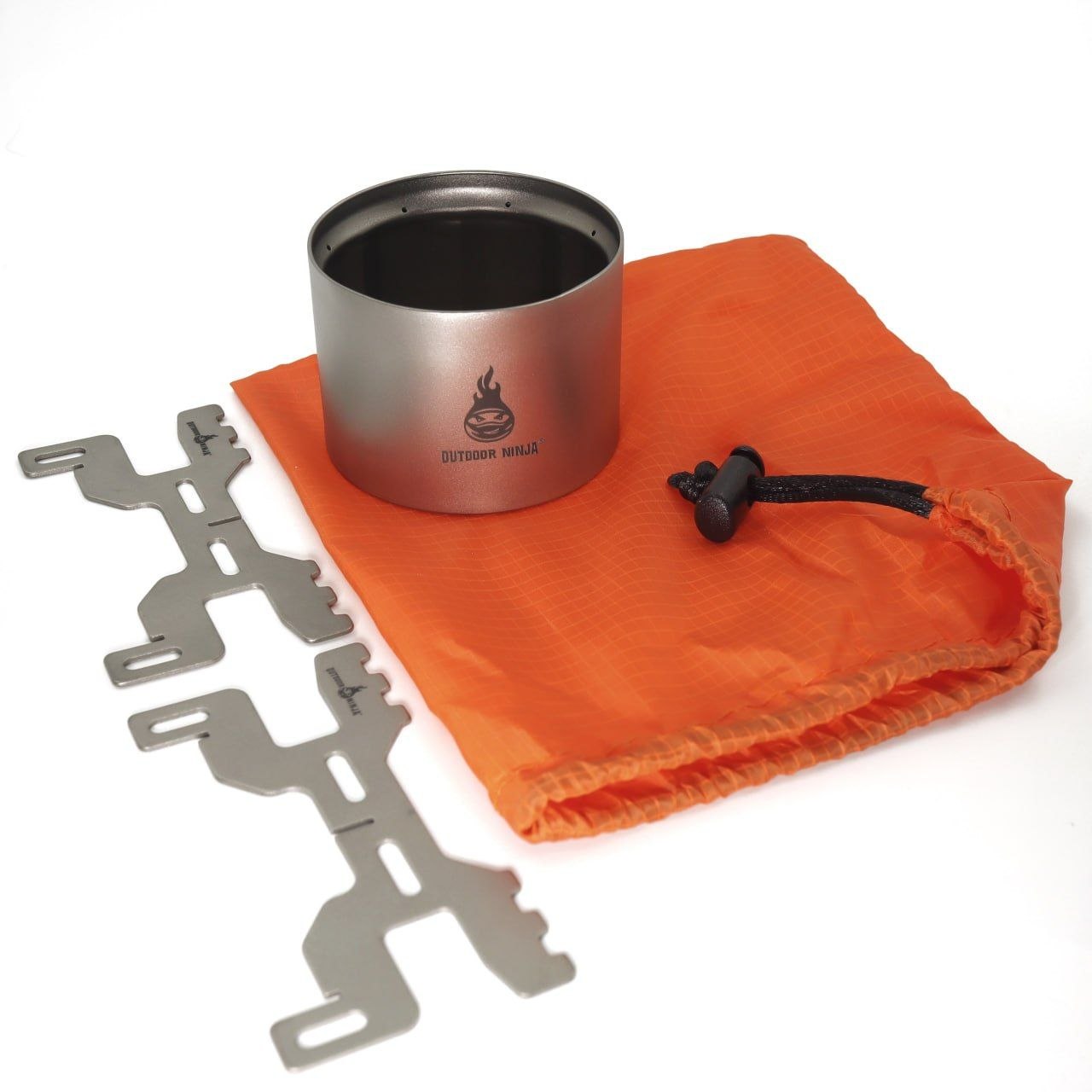 Outdoor Ninja The Burner Mini Titan Spiritusbrenner Ultralight 18g + Topfkreuz und Beutel